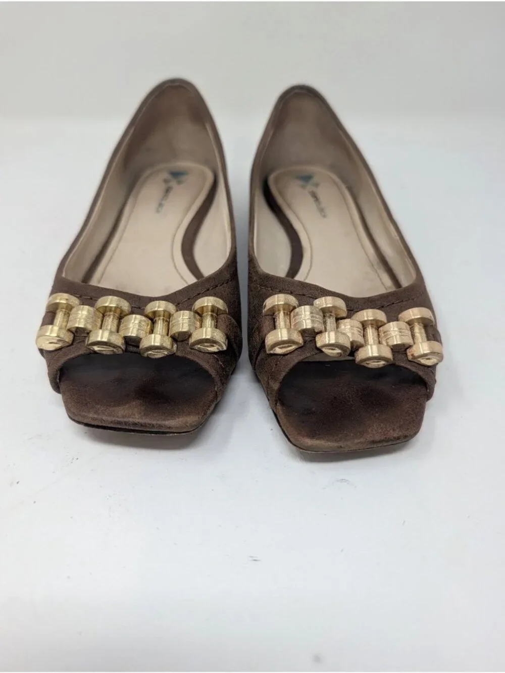 Vintage Y2K Daniblack Brown Suede Flats 6 Open Toe